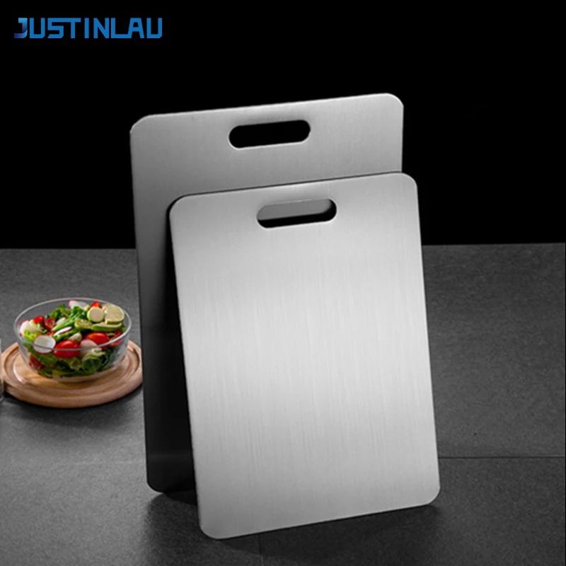 JUSTINLAU Thickened Stainless Steel Cutting Board Antibacterial Mildew-proof Fruit vegetable Cutting Board Kneading Dough Board