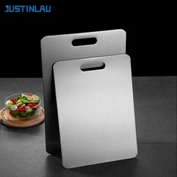 JUSTINLAU Thickened Stainless Steel Cutting Board Antibacterial Mildew-proof Fruit vegetable Cutting Board Kneading Dough Board