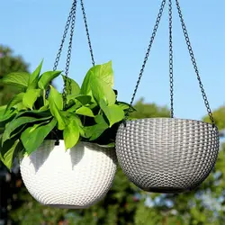 Macetas colgantes de resina para decoración de pared, cesta colgante para plantas, colgador de maceta para exteriores, jardín