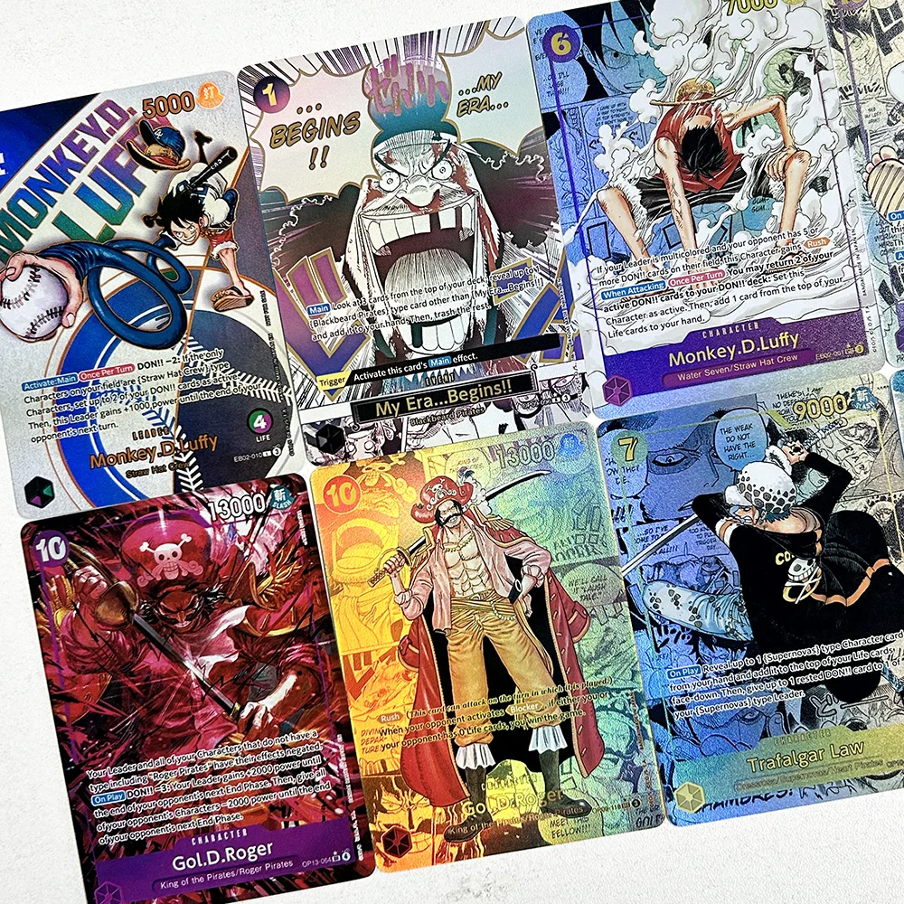 DIY Selbstgemachte OPCG Anime-Karten Englische Version Roger Luffy Shanks Ace Buggy Gold Sanji Zoro Hochwertige Sammelkarten Geschenk