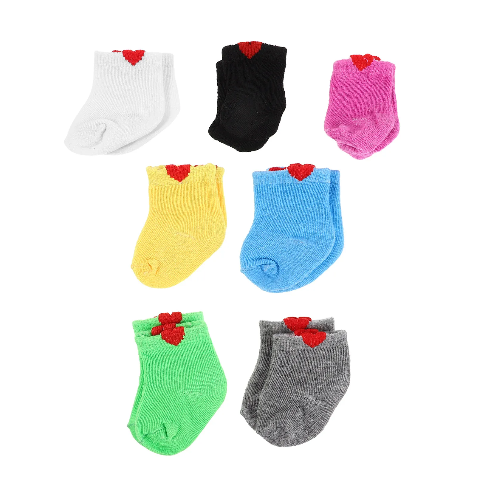 

7 пар разноцветных носков для кукол Американ Беби 18 дюймов, мягкие, разноцветные, для кукольного домика, аксессуары для игр и декора