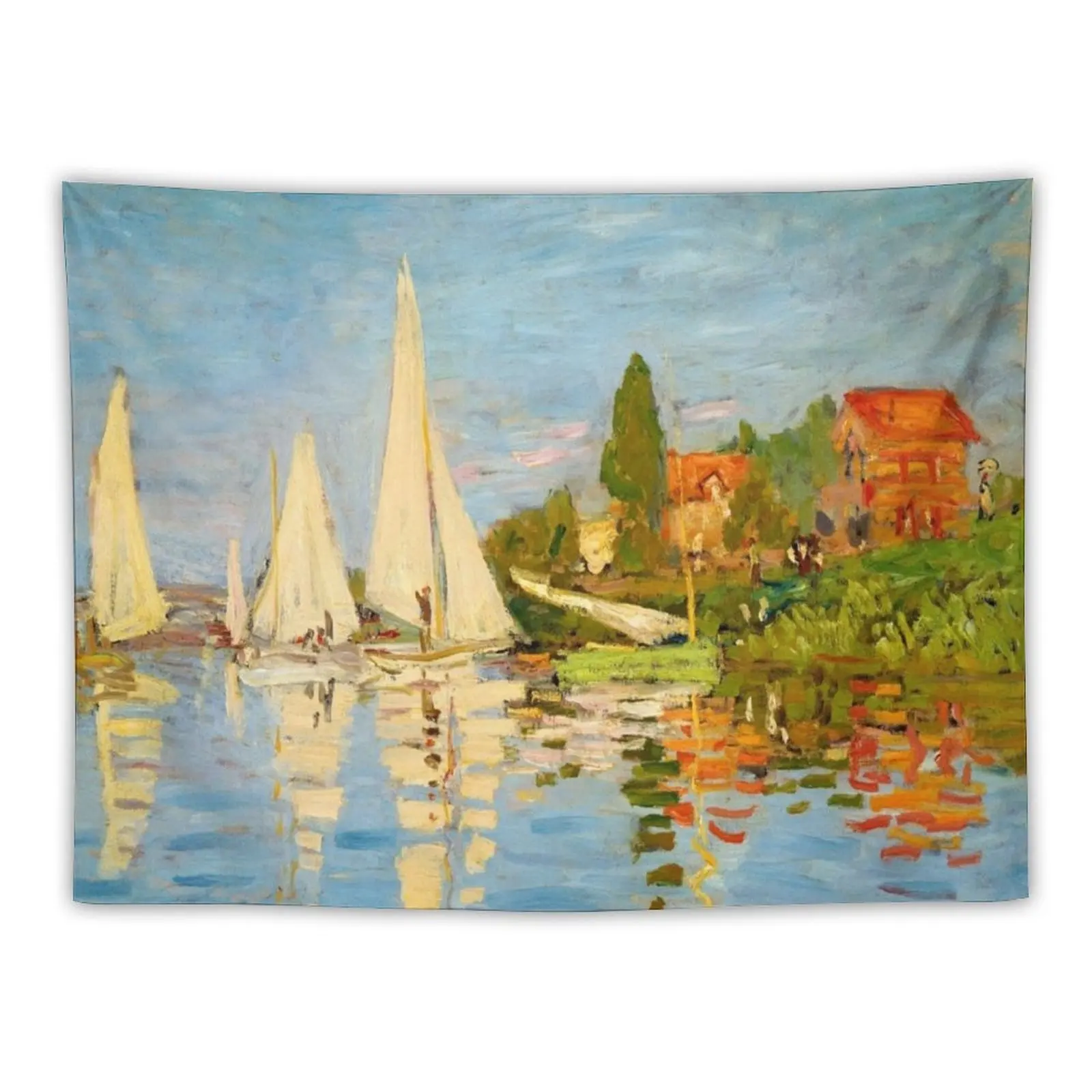 New Claude Monet Régate à Argenteuil - Regatta at Argenteuil Tapestry Wallpaper Bedroom Wall Decoration Home Decorations