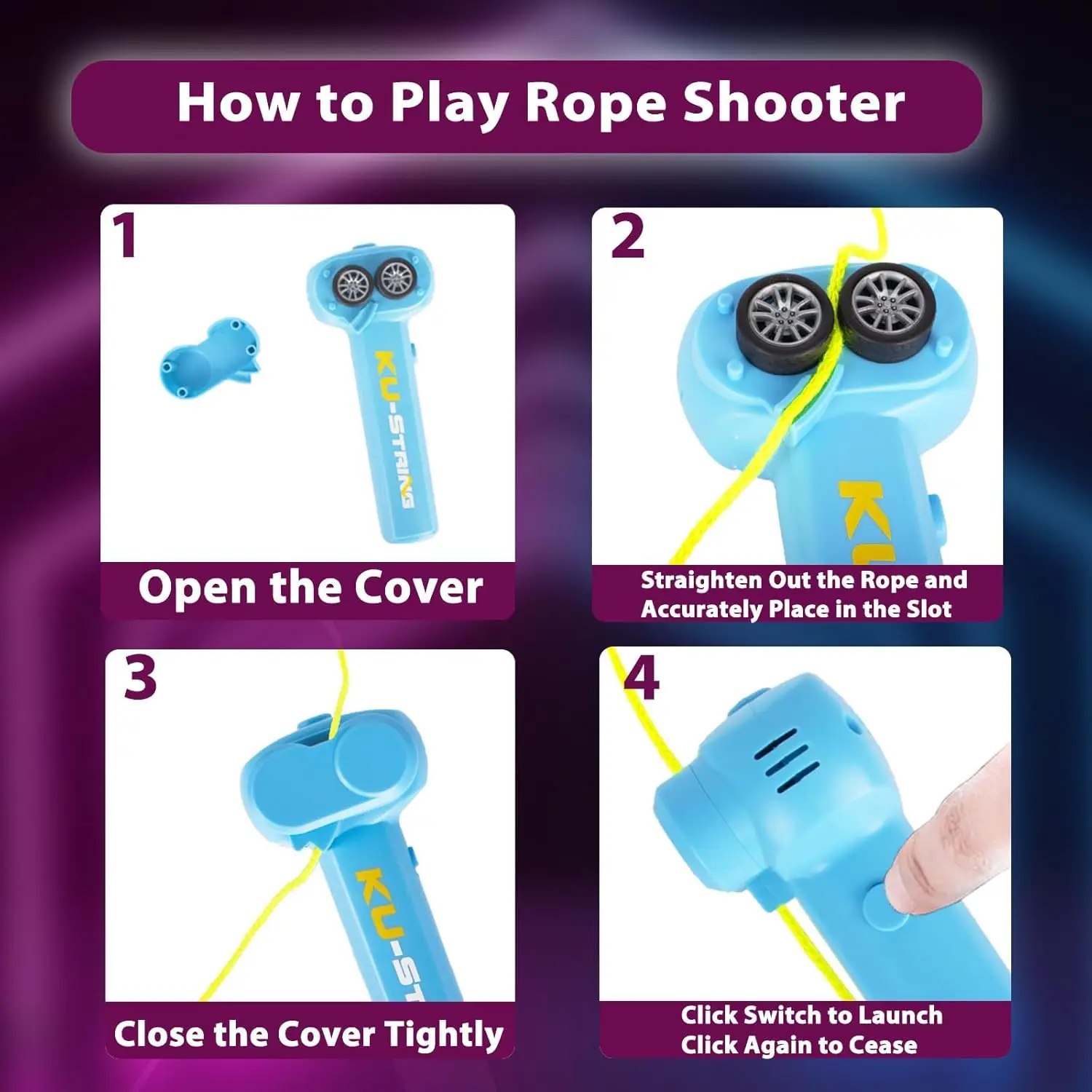 Lanceur de corde à hélice, lanceur de ficelle lasso, lanceur de corde à zip portatif, décompression, interactif, jouet portable