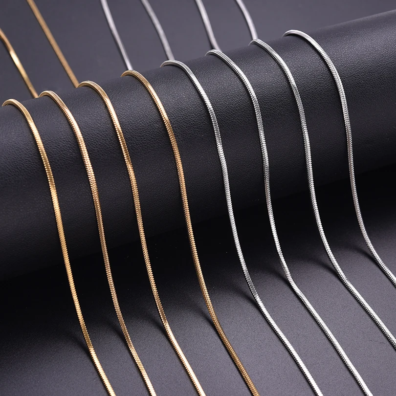 

Wholesale 45/50/60/70cm Snake Long Chain Necklace Stainless Steel Necklaces For Women Men Jewelry Neck Chokers Catenina Collana