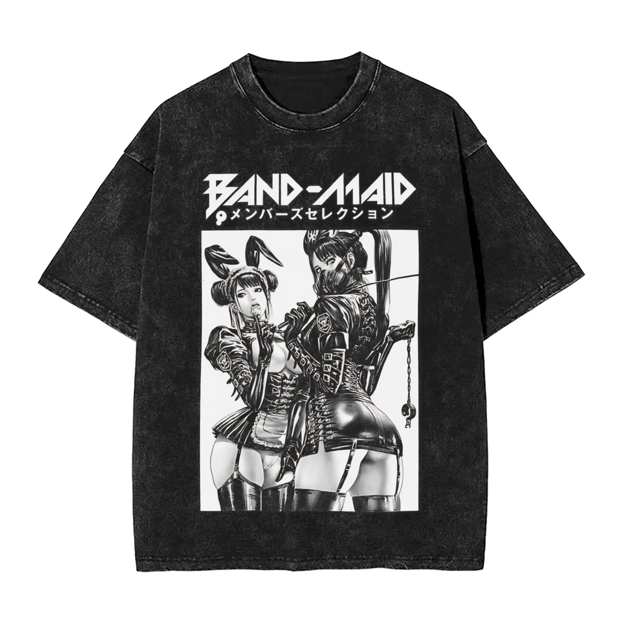 Band Maid Japan T Shirt Hip Hop Washed Short Sleeve Harajuku T