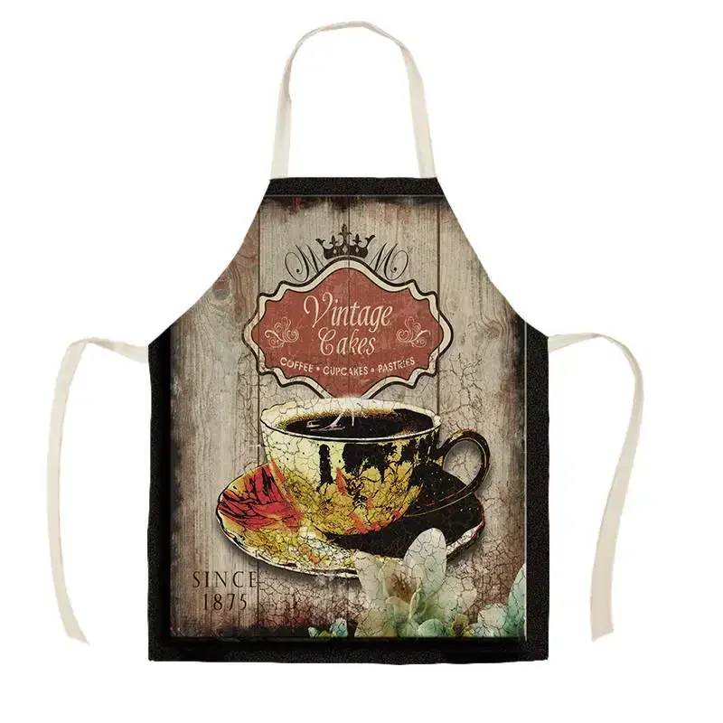 Coffee Appliance Decorative Kitchen Aprons for Woman Man Home Cooking Baking Shop Cleaning Cotton Linen Apron  chef apron