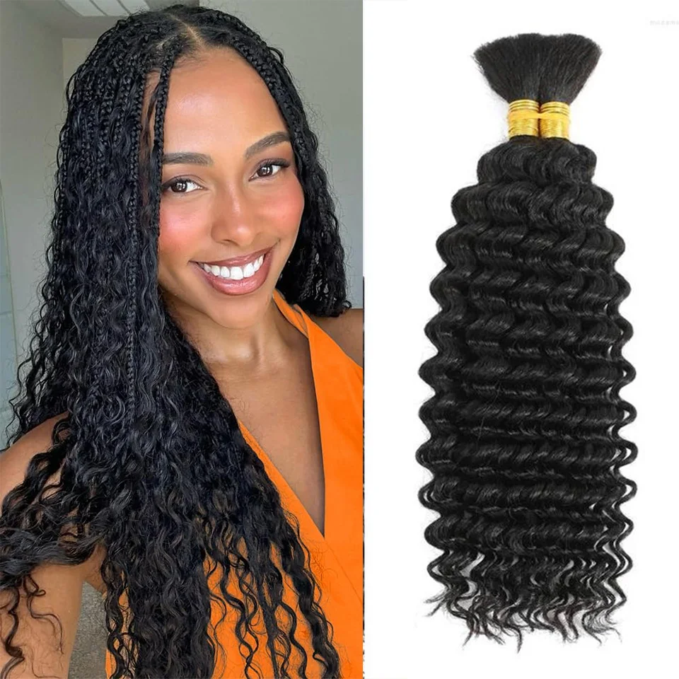 

Boho Braids Human Hair Bundles For Dreadlocks Braids Afro Kinky Bulk Water Wave Bulk Human Hair For Braiding Hair Extensions