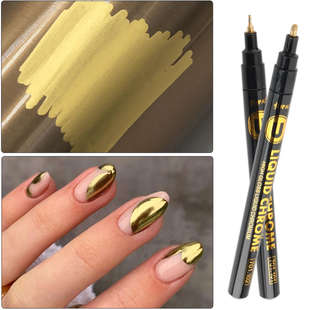 1 Pc Nail Art Graffiti Pen Gold Color UV Gel Polish Design Dot Painting Drawing Pen Liner Brush Nail DIY Flower Tools