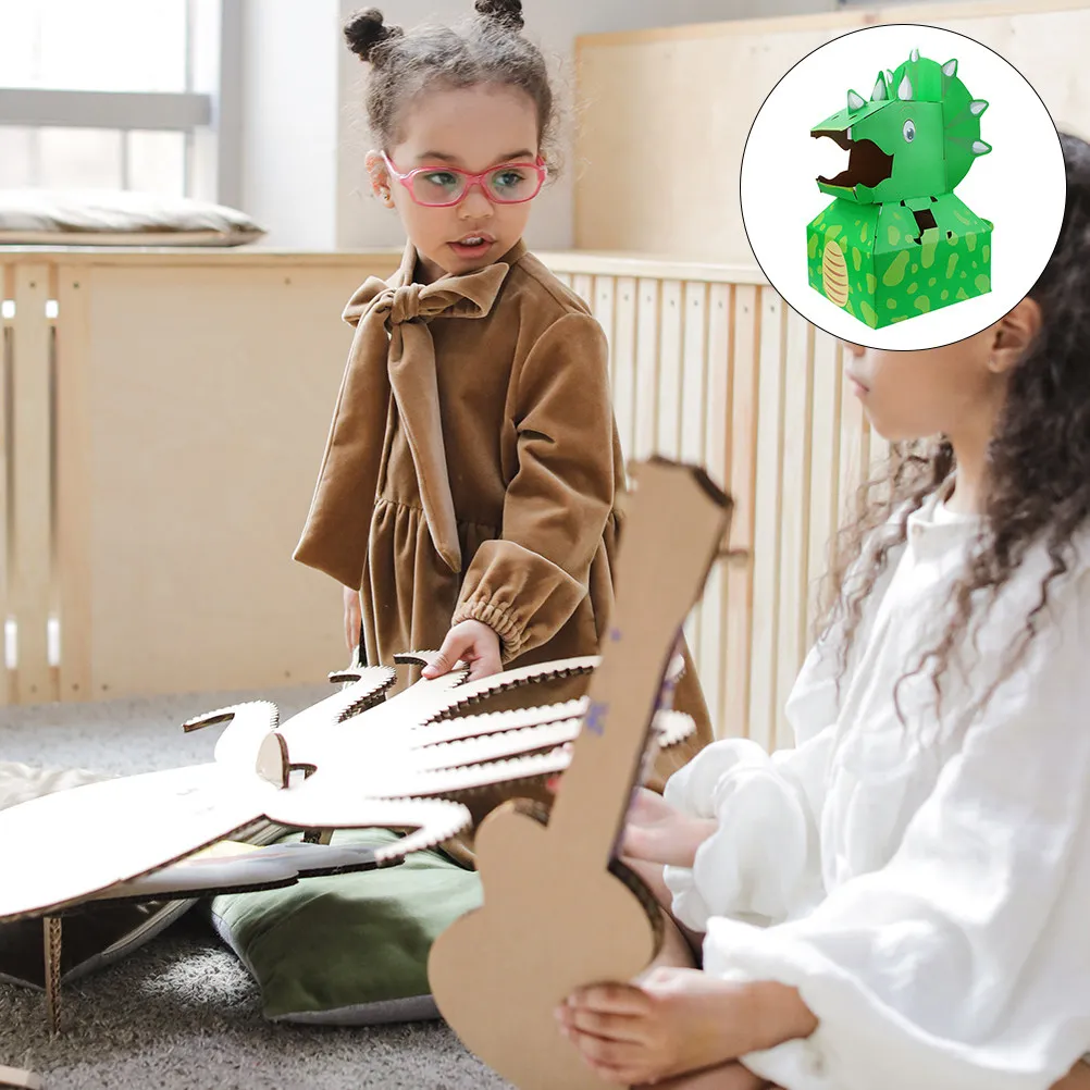 

Набор для творчества из 1 предмета: динозавр из бумаги своими руками, развивающая сборная головоломка из картона для детей, обучающая и творческая игра
