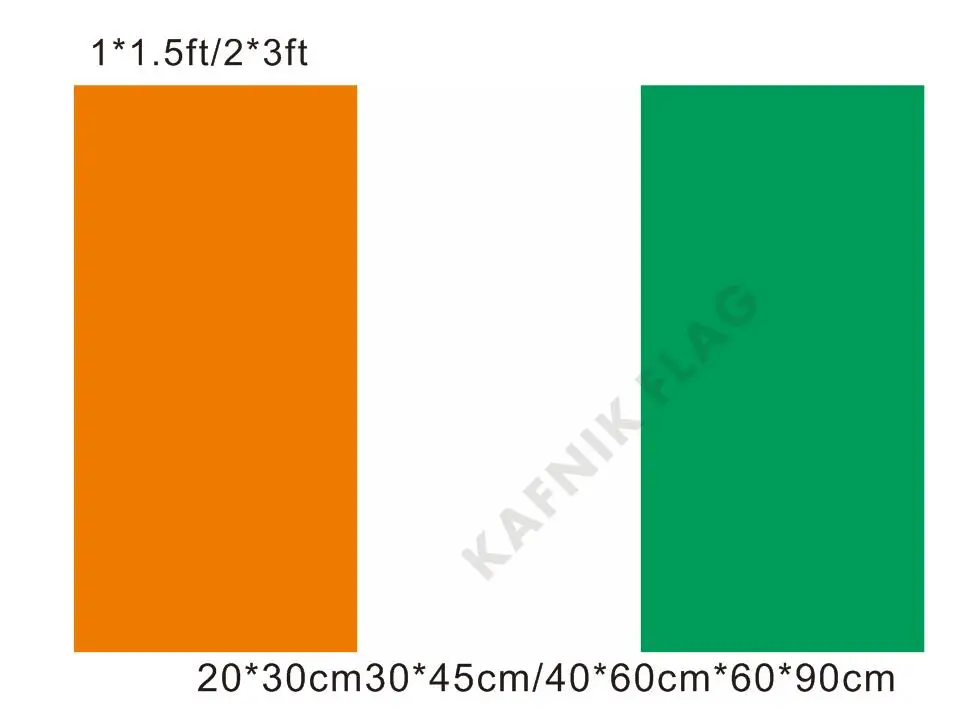 KAFNIK 20*30cm/30*45cm/40*60cm/60*90cm small flags Ivory Coast Flag for Countries World Event Decorative Flags