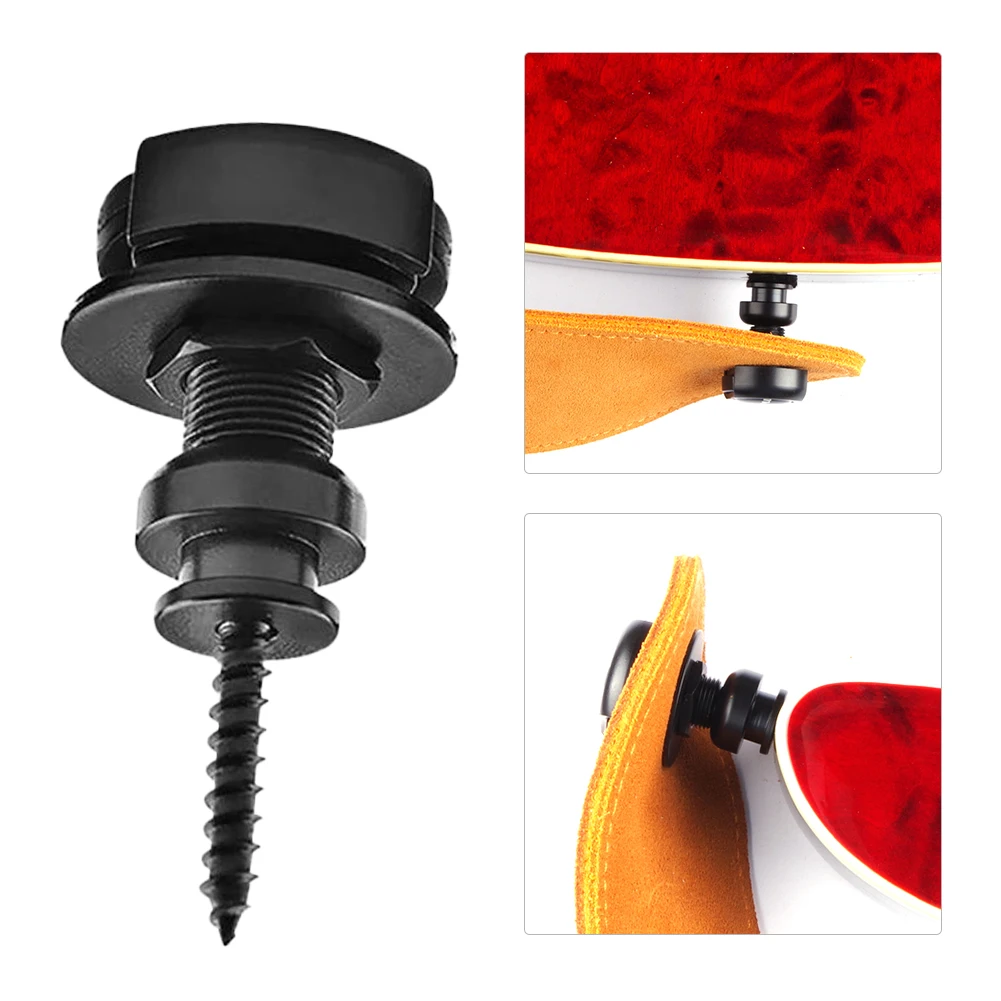 2 Pcs Guitar Strap Buttons Pins Metal End Anti-Rust Guitar Strap Retainer System Quick Release for Electric/Bass/Acoustic Guitar