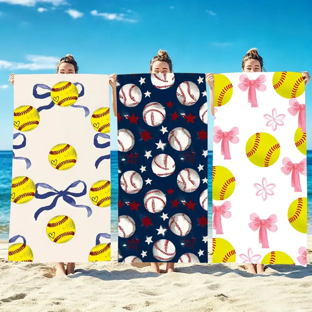 Pattern Custom Softball Team Pattern Towel Microfiber beach towel, quick-dry, sand-free, ultra-fine fiber, super soft.