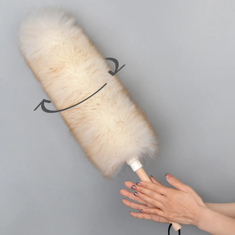 Soft Sofa Non-static Hanging Rope Modern Home Cleaning Wood Handle Furniture Dust Sweeping Car Brush Long Lambswool Duster