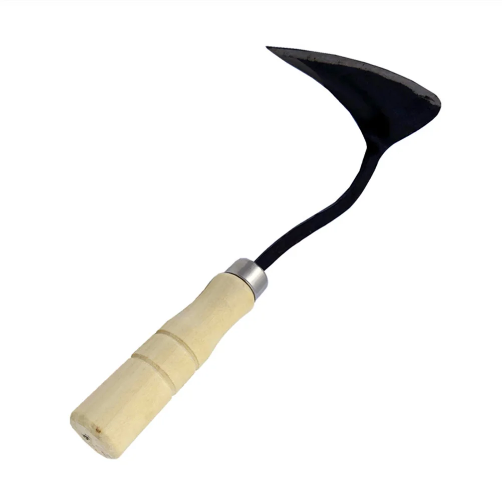 

Wood Handle Triangle Pointed Hoe Triangle Bending Hoe Balanced One-Handed Garden Tool for Landscaping Digging Weeding