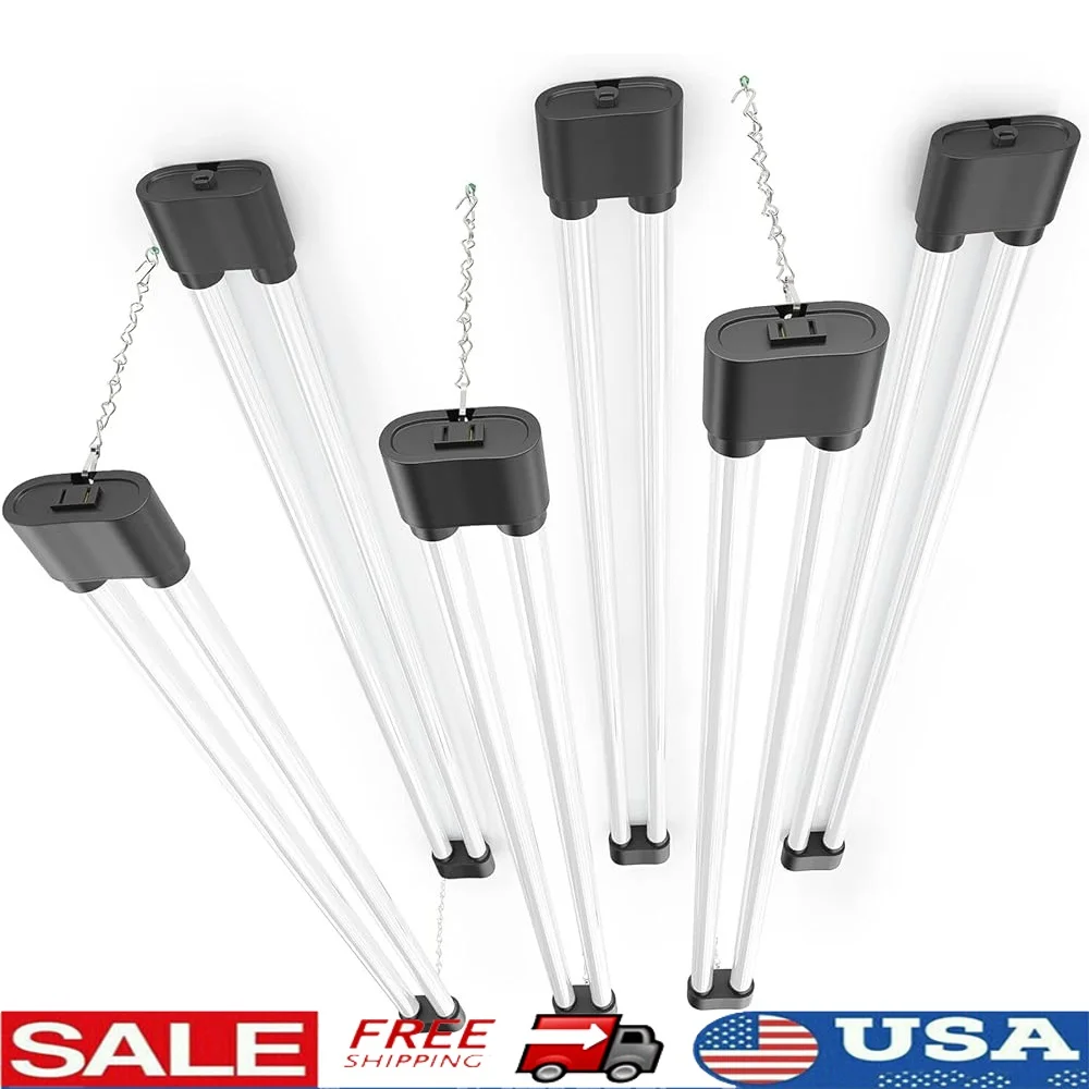 

6 Pack Linkable LED Shop Lights 4ft 4400 Lumens Energy Efficient Garage Utility Ceiling Light Easy Installation Long-lasting