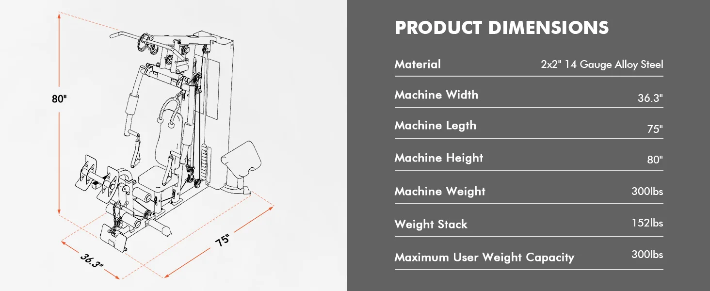 Mikolo Home Gym Workout Station with 150LBS Weight Stack Multifunctional Home Gym Equipment