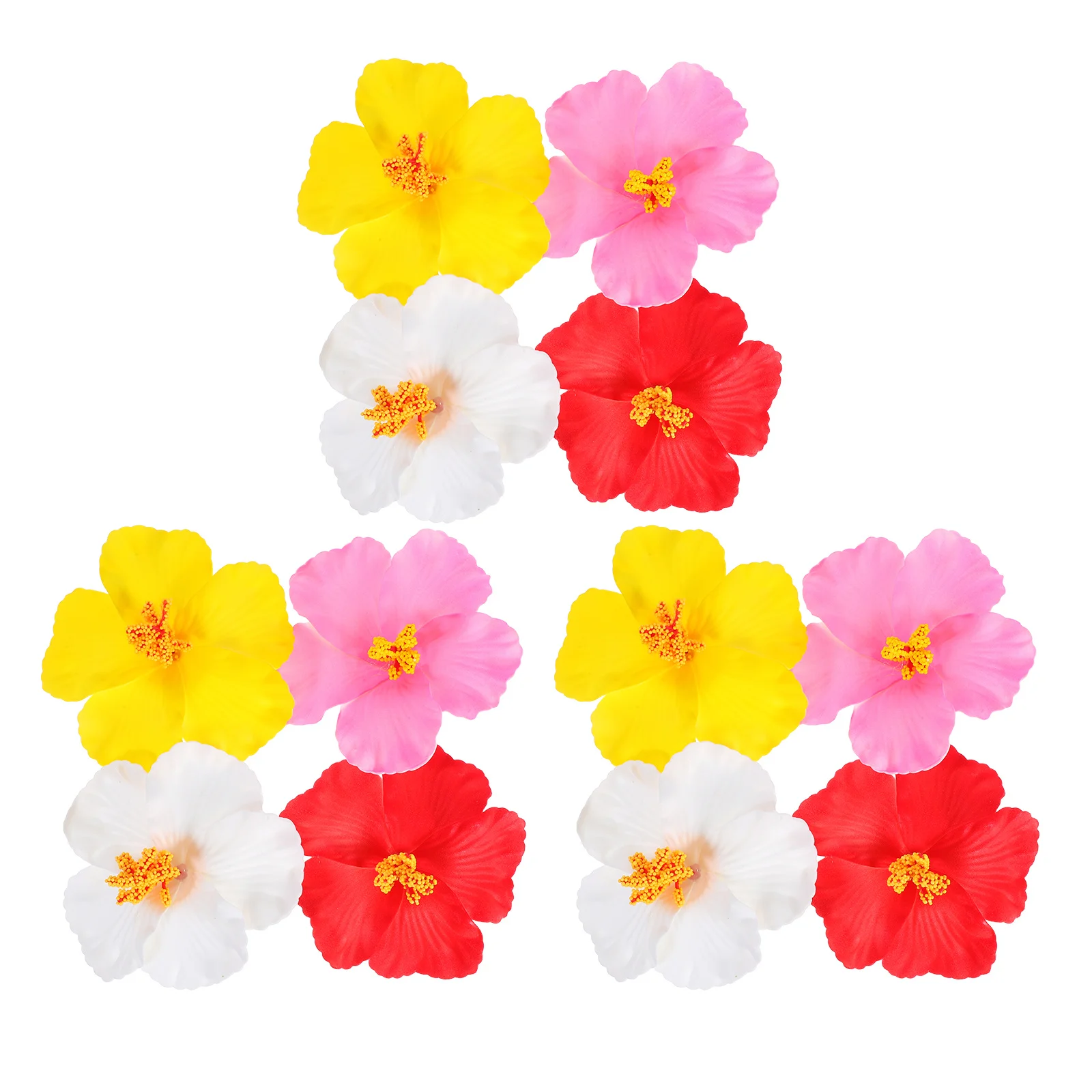 

12pcs Hawaiian Hibiscus Artificial Flowers Realistic Tropical Faux Flower Bouquet For Table Centerpieces Home Decor Party