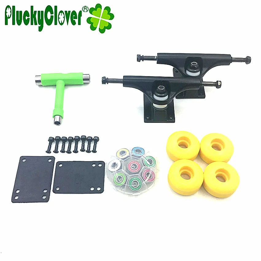 Skateboard Parts Combo ~8pcs Abec9 Integrated Spacer Skateboard Bearings 608rs Longboard T-tool Skateboard Truck Bearings Wheels