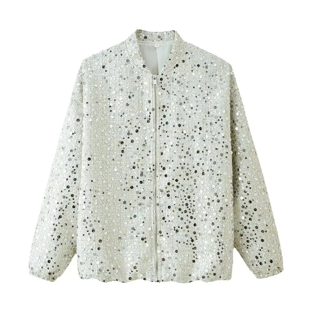 

Autumn new women's clothing European and American style fashionable temperament loose and versatile sequin jacket jacket