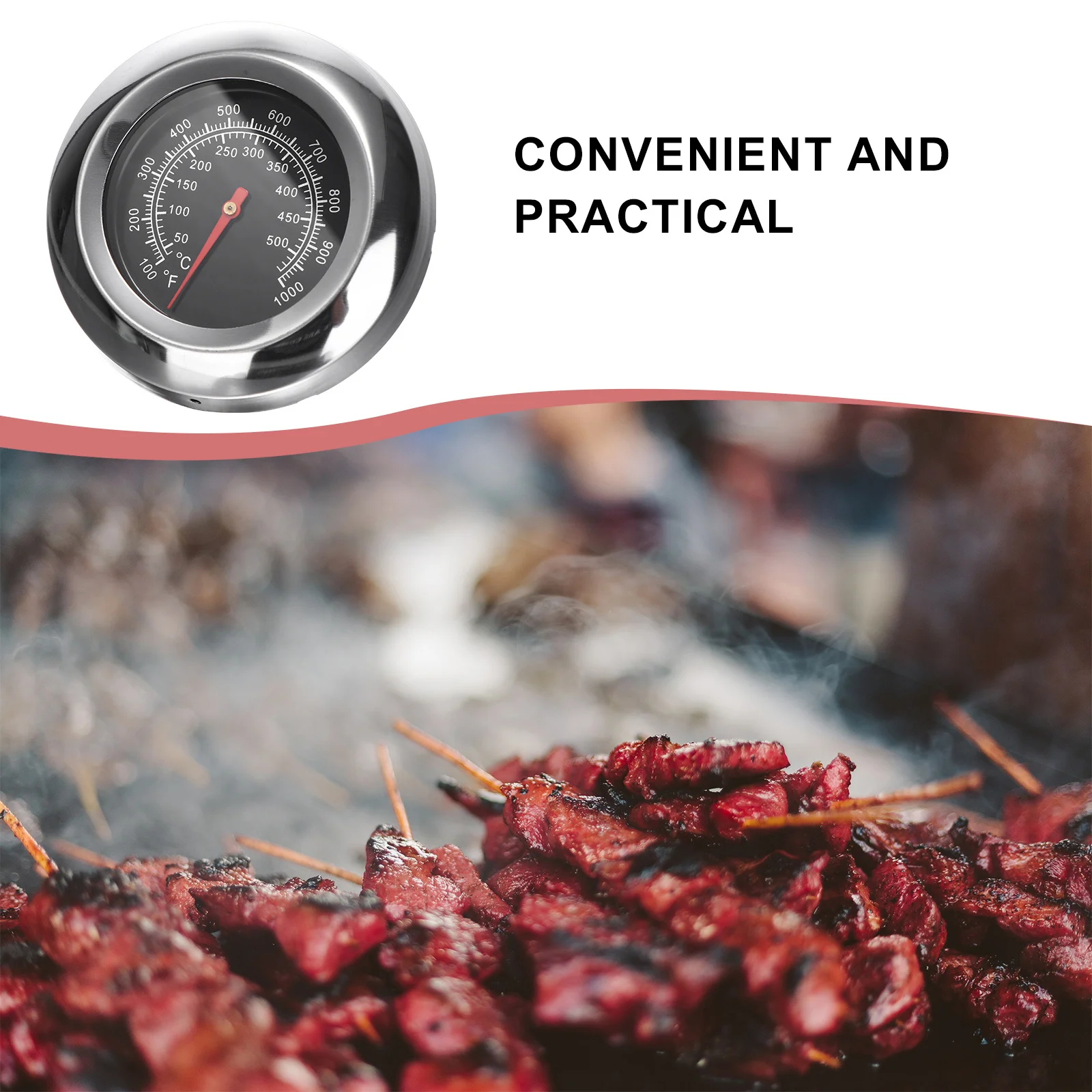 

1Pcs Barbecue Thermometer High Quality Metal Oven Thermometer Multi Functional Kitchen Food Bimetallic Temperature Gauge