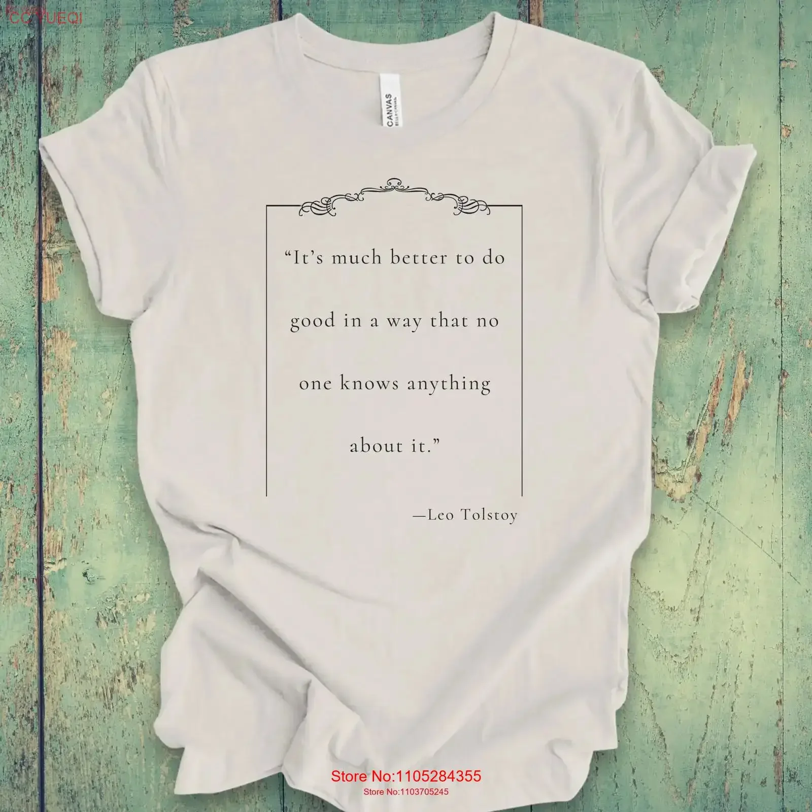 Leo Tolstoy T Shirt Its much better to do good in a way that no one knows anything about it Bookish Quote Reader vintage Unisex