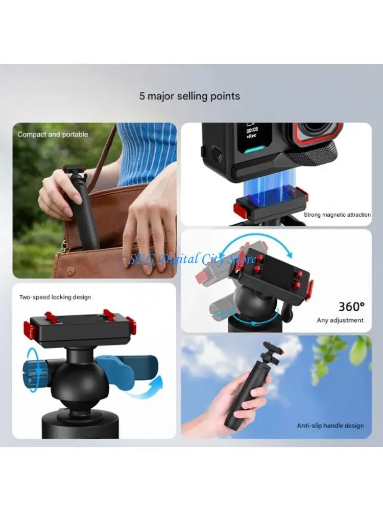 

U75B Extendable Tripod Selfie for X5 Quick Release Base Adjustable Selfie
