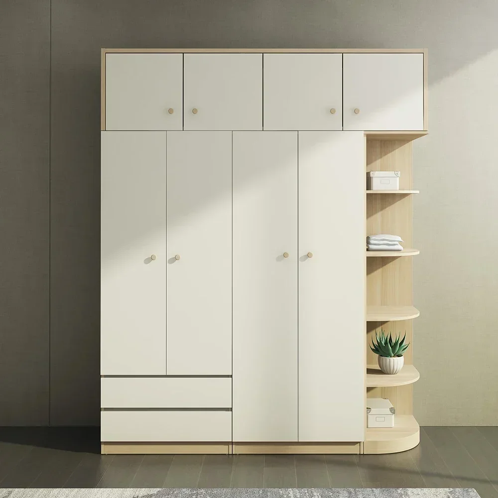 

Custom Open Door Wardrobe for Bedroom Wooden Modular Clothes Closet Furniture Melamine Cabinet Modern Design 2 Storage Cupboard