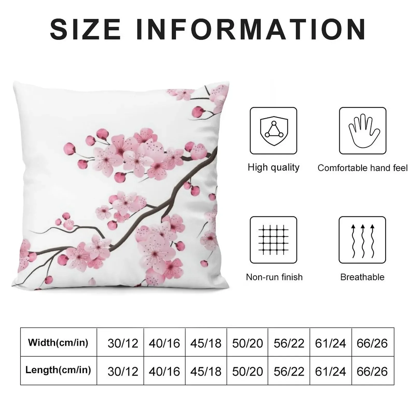 Japanese realistic sakura branch Throw Pillow Decorative pillowcase Pillowcase Sofa Cushions Cover pillow