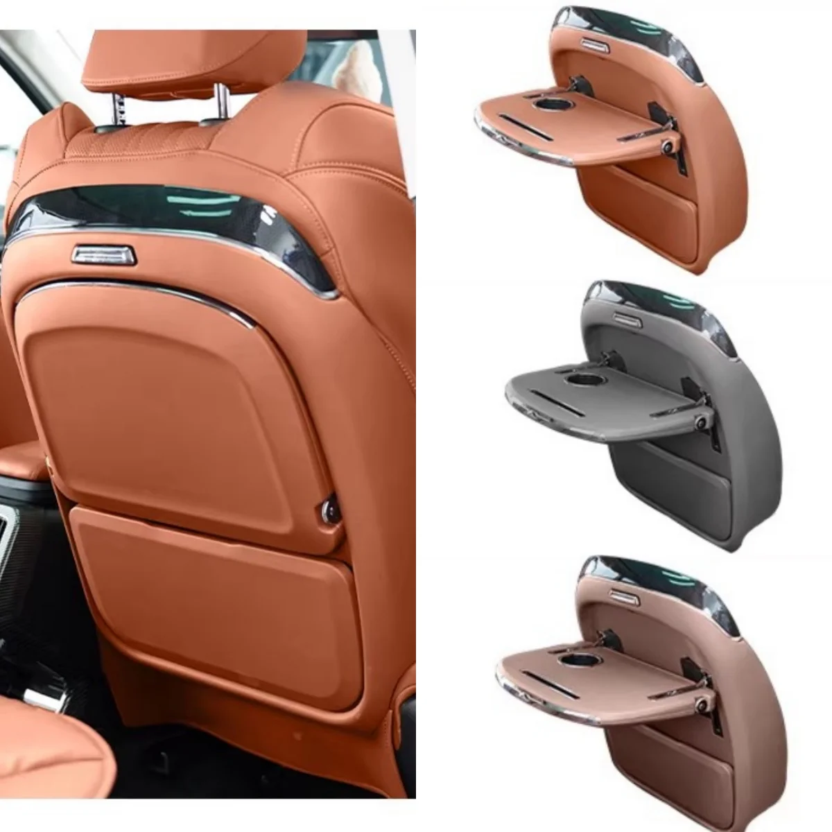 Car Tray With Ambient Light Wireless Charging Foldable Rear Seat Table Board For BMW XI IX1 X2 23-26 Modification Accessories