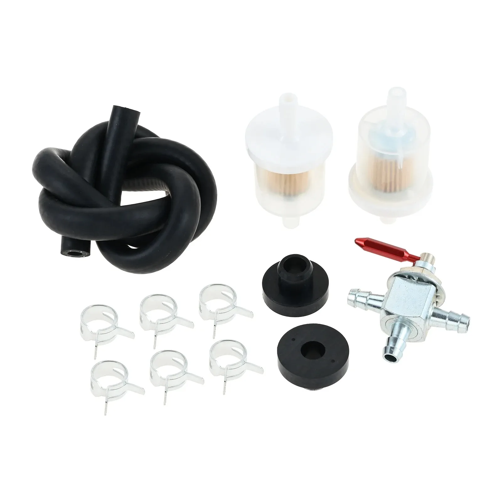 12PCS Dual Tank Configuration Fuel Filter Kit With Cut-Off Fuel Gas Valve Fuel Filters Replaces Exmark/Lawn Boy/Toro Part