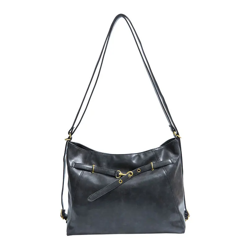 Simple Large Capacity Multi Back French Tote Bag for Women 2025 Autumn New Casual Versatile Commuting Solid Color Backpack