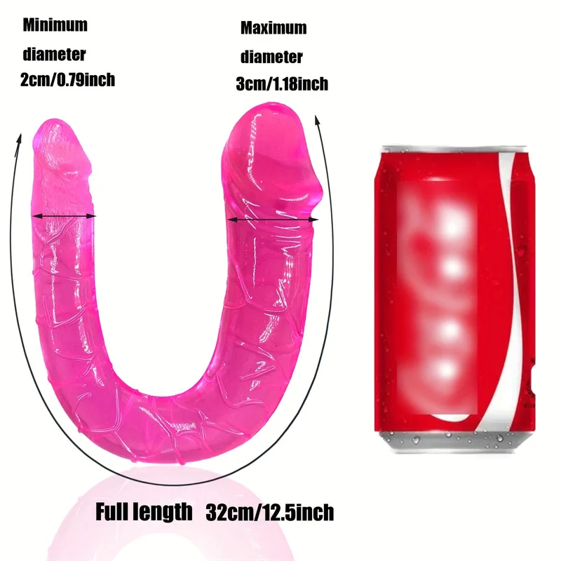 Adult Supplies Sex Toy Double Ended Realistic Dildo Flexible Jelly Dildos Penis Cock Anal Butt Plug Massager g-spot Stimulation