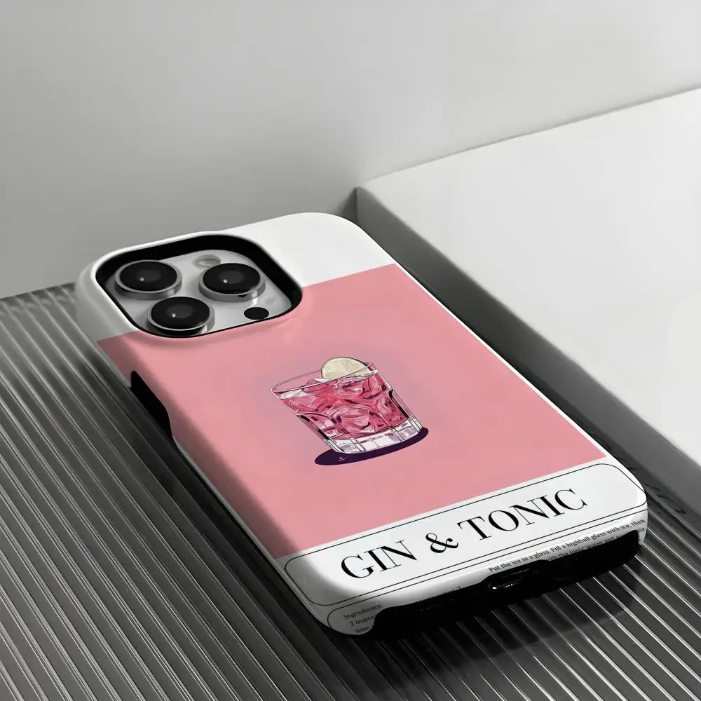 

Modern cocktail wine Phone Case INS For IPhone 16 15 14 13 12 11 Pro Max X XR XSMax 7 8 Plus Glossy Film Hard PC Cover
