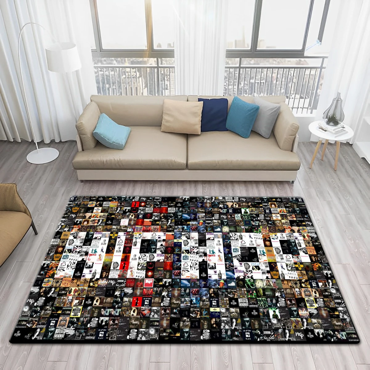 Style Hip-Hop  Fashion Rap Star Non-slip hd print carpet  Large Mat Rugs for Living  Comfortable Soft Floor Mat Rugs for Bedroom