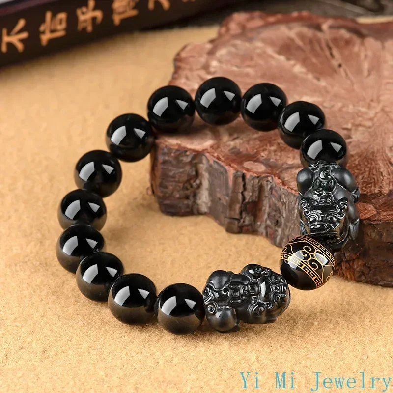 New Burmese Jade PixiuBracelets Jadeite Luxury Man Carved Bangle Women Jewelry Gift Designer Certificate Vintage Black Natural