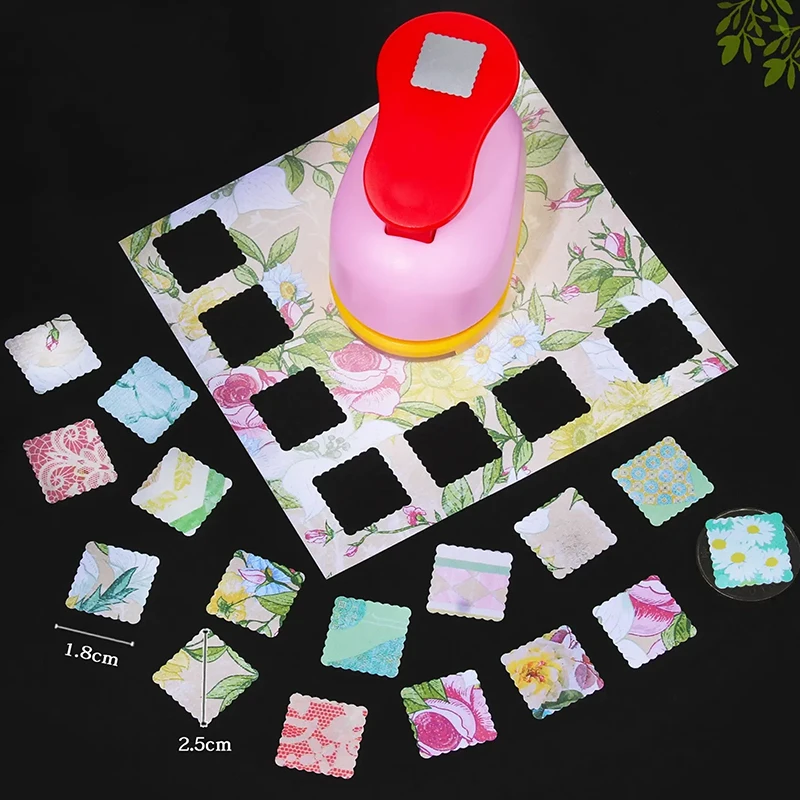 Multi-shape Craft Punch Embossing Machine Round/Square Hole & Toothed Border Stamp Puncher Embosser for DIY Paper Craft Projects