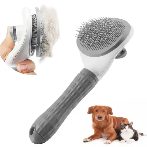 Dog Slicker Self-cleaning Pet Hair Remove Comb Cat Brush Pet Hair Removal Comb For Cats Grooming Brushes Combs Cat Accessories