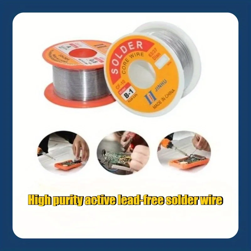 Authentic product containing high-quality high-purity solder wire with rosin core, 0.8mm, 50g/1.76oz hard shell