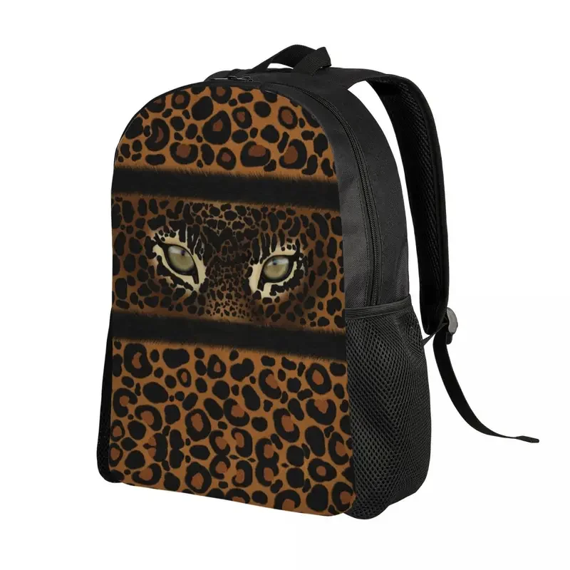 Personalized Leopard Eyes Backpacks Women Men Basic Bookbag for School College Animal Skin Print Bags