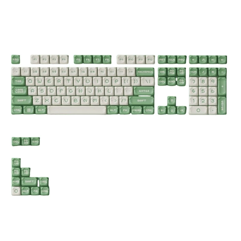 122-Key Matcha Bear Theme Keycap Set OEM Keycaps Customizable for Mechanical Keyboard Enthusiasts