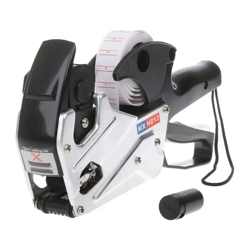 

MX-H813 A-line 8 Digits Price Tag Gun Labeler Tag Labeller Label Paper For Retail Store Pricing Tag Display Tool + Ink Roller