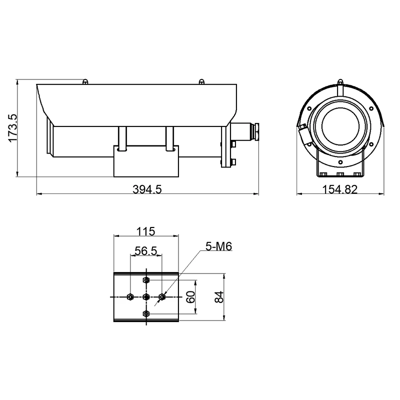 Outdoor Application IP68 304L Stainless Steel Wiper PoE Network SD Card NVR Data Storage Monitoring Explosion Proof Camera