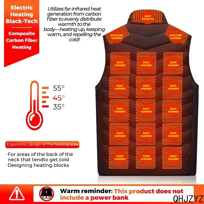 21 Heated Vest Zones Electric Heated Jackets Men USB Heating Jacket For Camping Women Sportswear Heated Coat Graphene Heat Coat