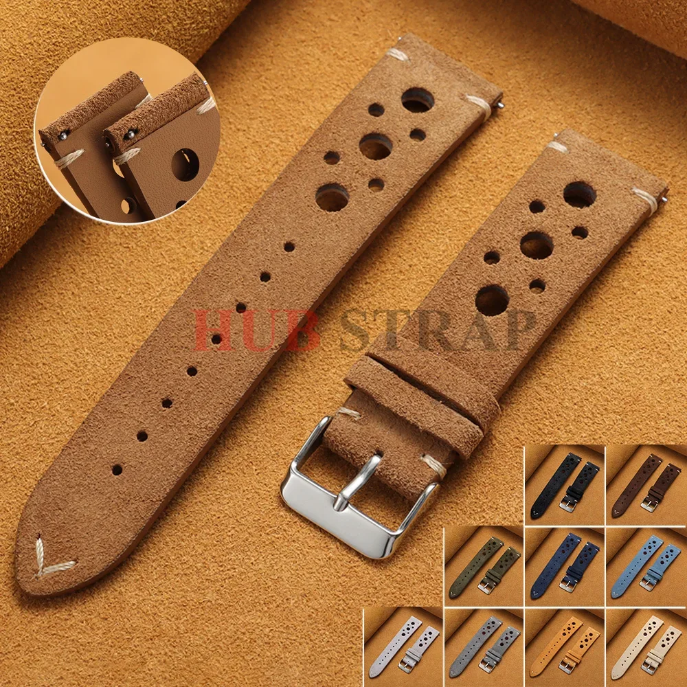 Quick Release Soft Suede Strap 18mm 19mm 20mm 21mm 22mm Wristband Calfskin Leather Watch Bands Women Men Bracelet Accessories