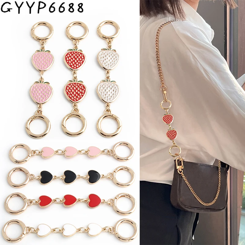 1/5/20PCS 14CM 30.5CM Strawberry Bag Love Extension Chain With O Spring Ring For Armpit Handbag Bags Shoulder Strap Accessories