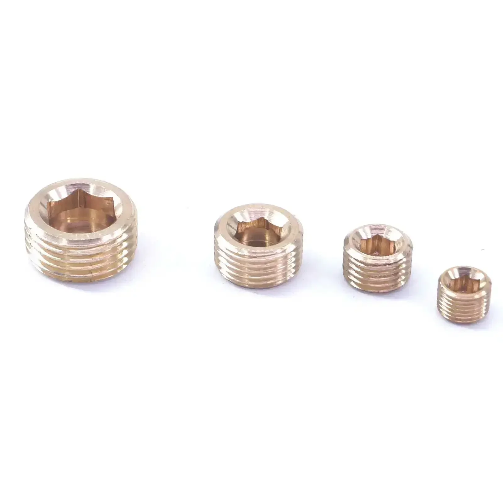 

LOT2 M5 M6 M8 M10 M12 M14 M16 M18 M20 M22 Male Metric Thread Brass Countersunk Plug Socket Hex Head End Cap Pipe Stopper