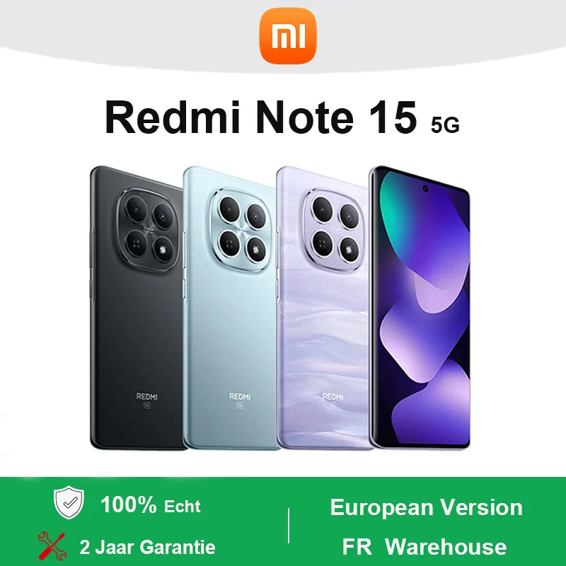 Image of Xiaomi Redmi Note 15 5G 8GB 256GB Smartphone Snapdragon ® 6. Generation 3 Hauptkamera 108 MP Displaygröße 6,77'' 120Hz Batteriekapazität 5520 mAh (typisch)