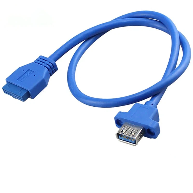 USB 3.0 Front Panel Cable Baffle Motherboard 19pin to 2port Adapter Desktop case front usb3.0 cable 0.3m 0.5m 0.8M