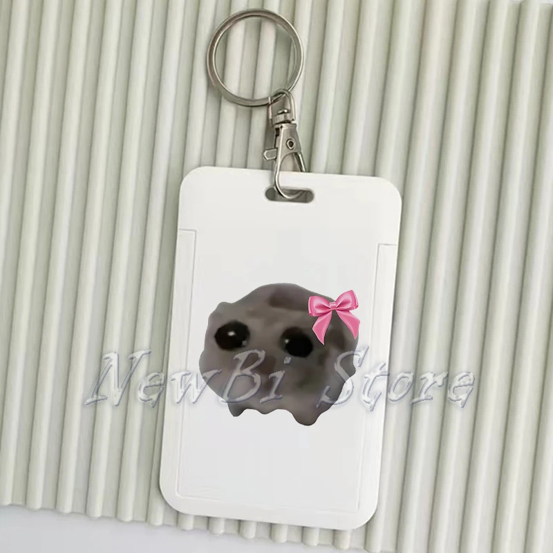 Popular Fun Sad Hamster Meme Keychains Funny I Am Just A Girl Badge Business Credit Card Holders Bank Bus ID Cards Keyrings