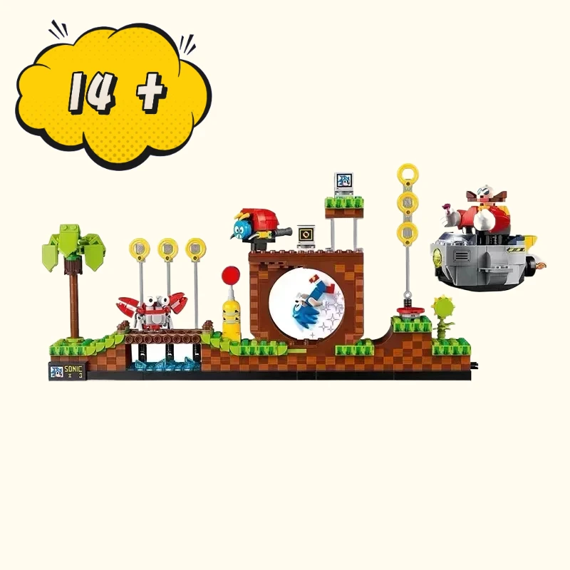 Miniso Ideas FIT 21331 1125 Uds juego Pop Green Hill Zone modelo bloques de construcción Kits de ladrillos juguetes para niños regalo de Navidad